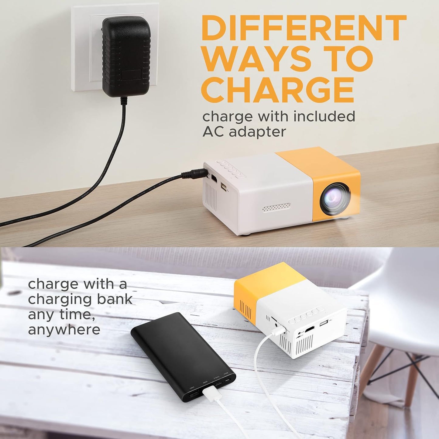 Mini Portable Projector for Home Theater - Smart TV