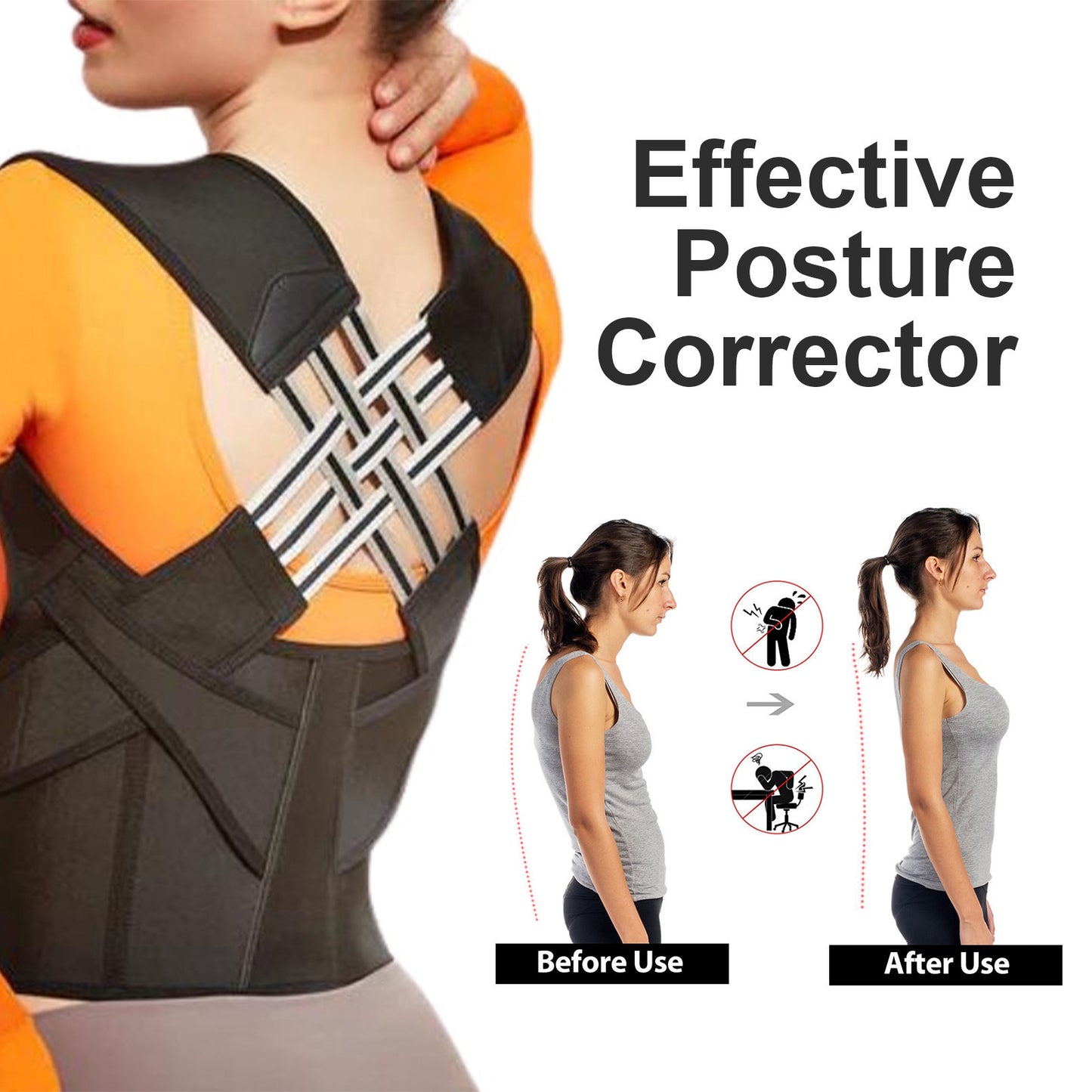 Sitting posture orthosis adult men and women open shoulder orthosis belt