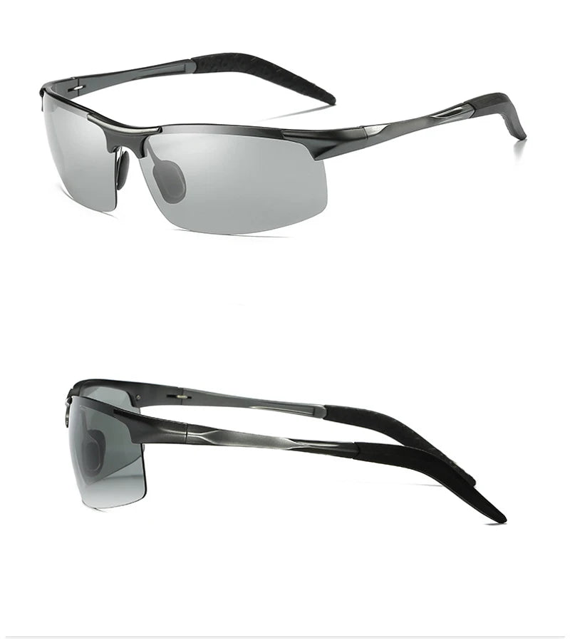 Automatic color-changing polarized sunglasses