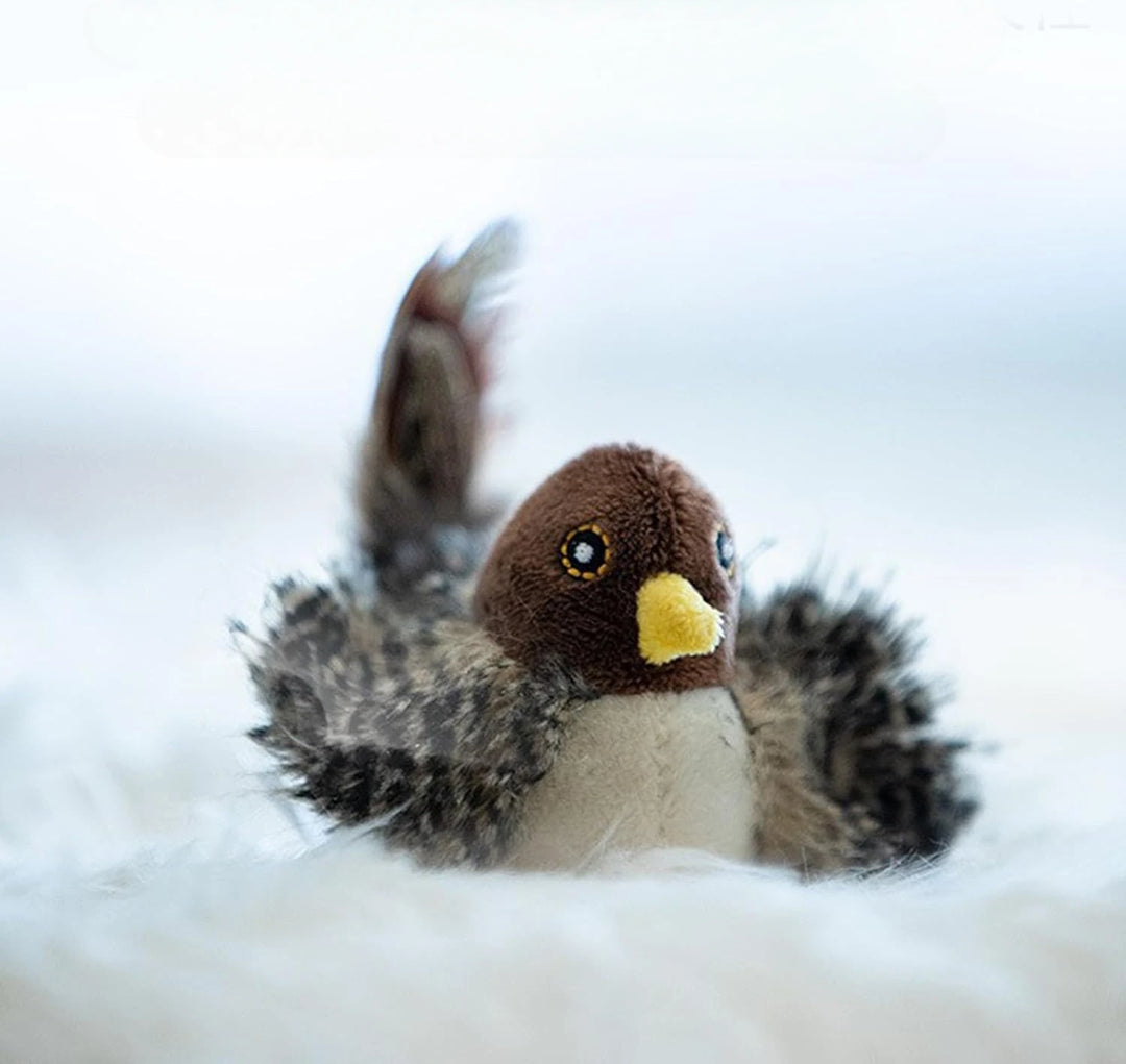 Interactive Bird Plush Cat Toy – Sound & Motion Simulation