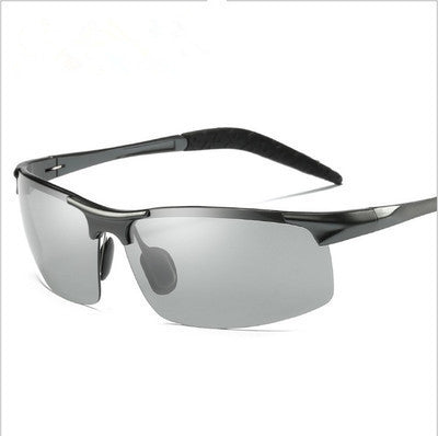 Automatic color-changing polarized sunglasses