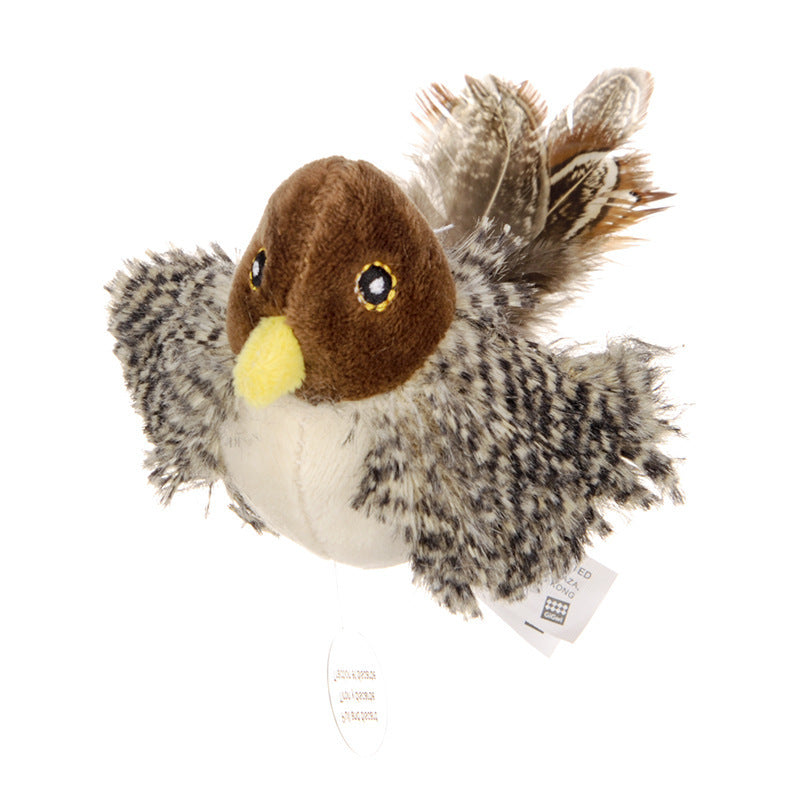 Interactive Bird Plush Cat Toy – Sound & Motion Simulation