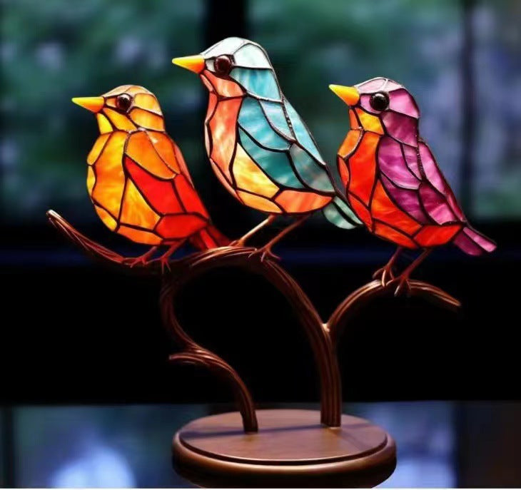 Birds on Branch Decorative Figurine - Office/Entrance