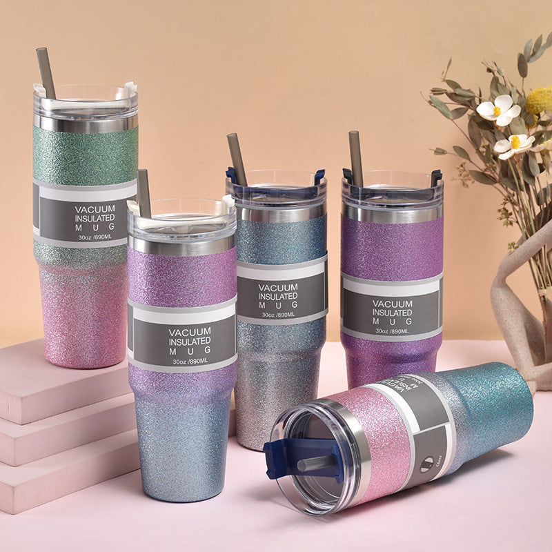 Stainless Steel Water Bottle with Straw - Tumbler