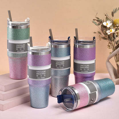 Stainless Steel Water Bottle with Straw - Tumbler
