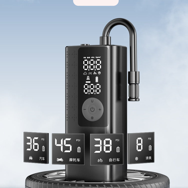 Mini Portable Smart Air Pump with Digital Display for Car, Motorcycle, Bike & Ball