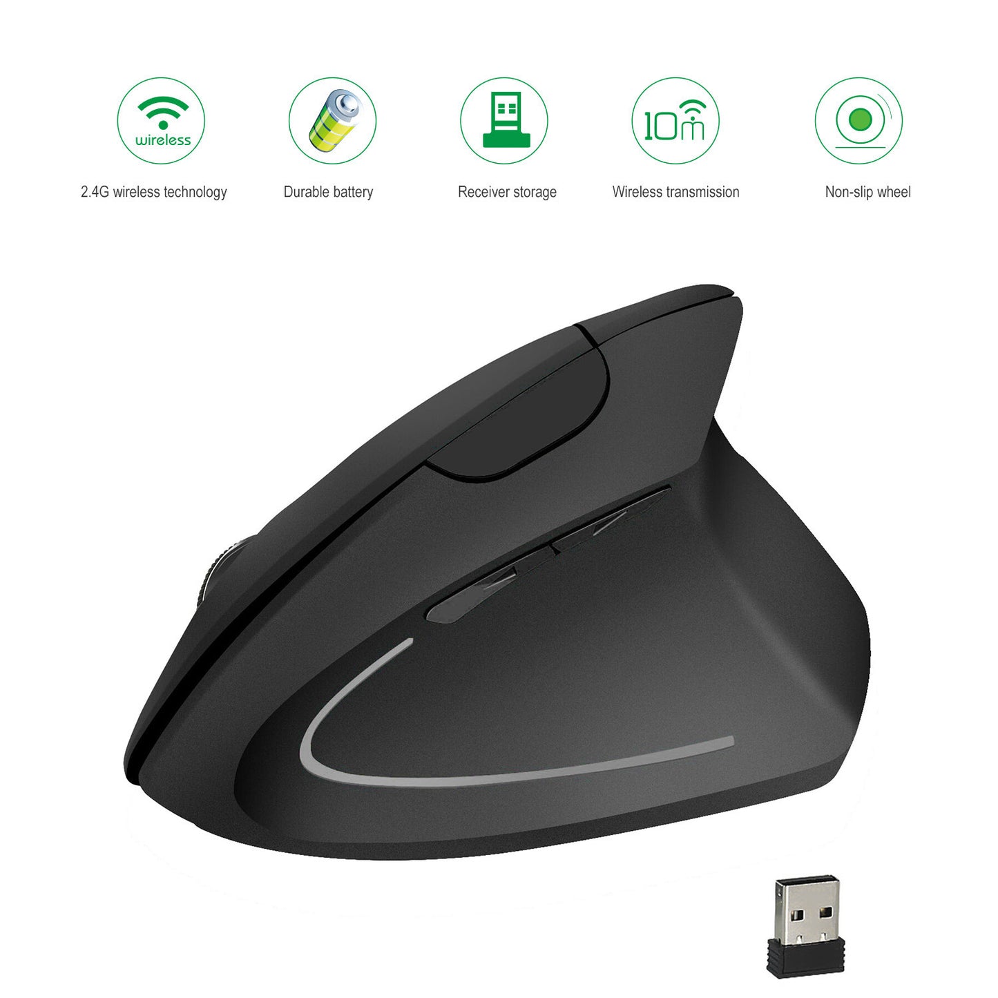Wrist Healing Vertical Mouse - Colorful Light