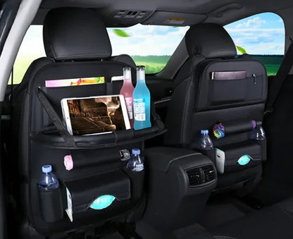 Multifunctional Car Seat Back Organizer with Foldable Table
