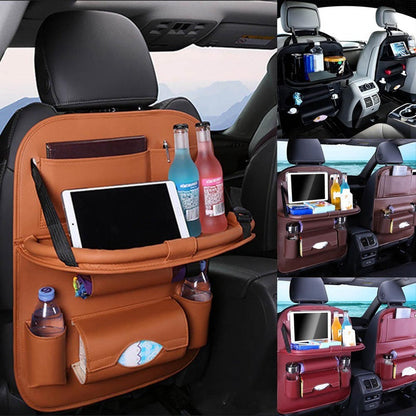 Multifunctional Car Seat Back Organizer with Foldable Table