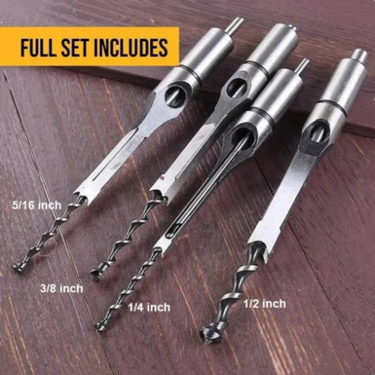 4-Piece t Square Hole Drill Bit Set