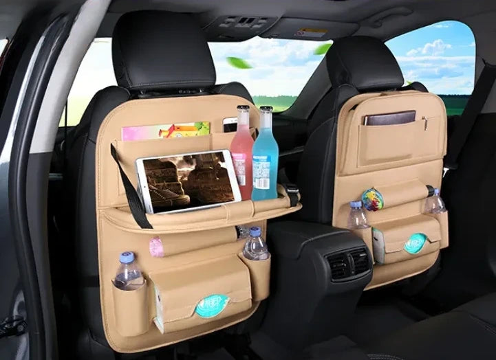 Multifunctional Car Seat Back Organizer with Foldable Table