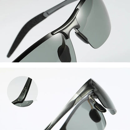 Automatic color-changing polarized sunglasses