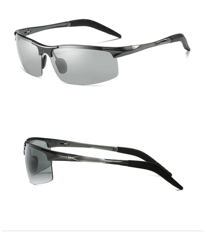 Automatic color-changing polarized sunglasses