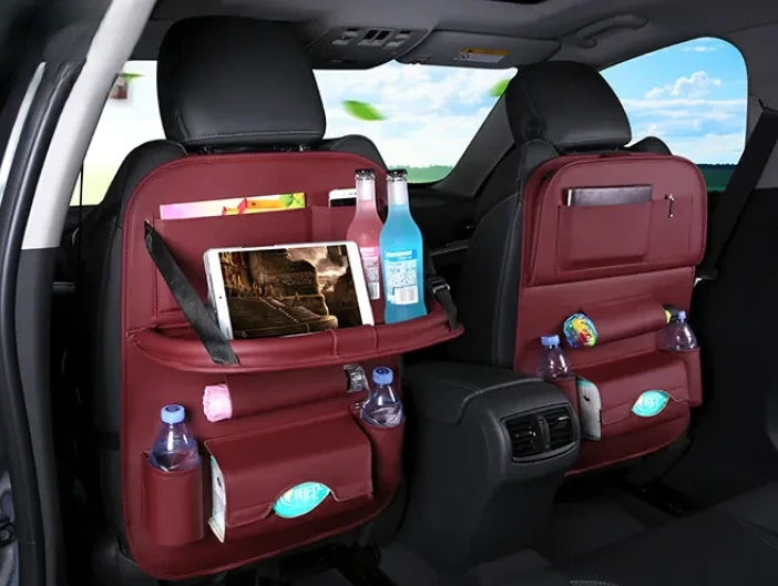 Multifunctional Car Seat Back Organizer with Foldable Table
