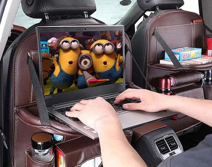 Multifunctional Car Seat Back Organizer with Foldable Table
