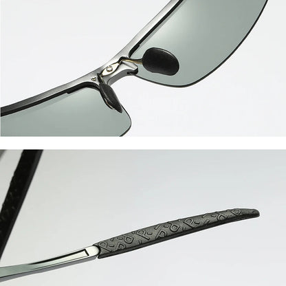 Automatic color-changing polarized sunglasses
