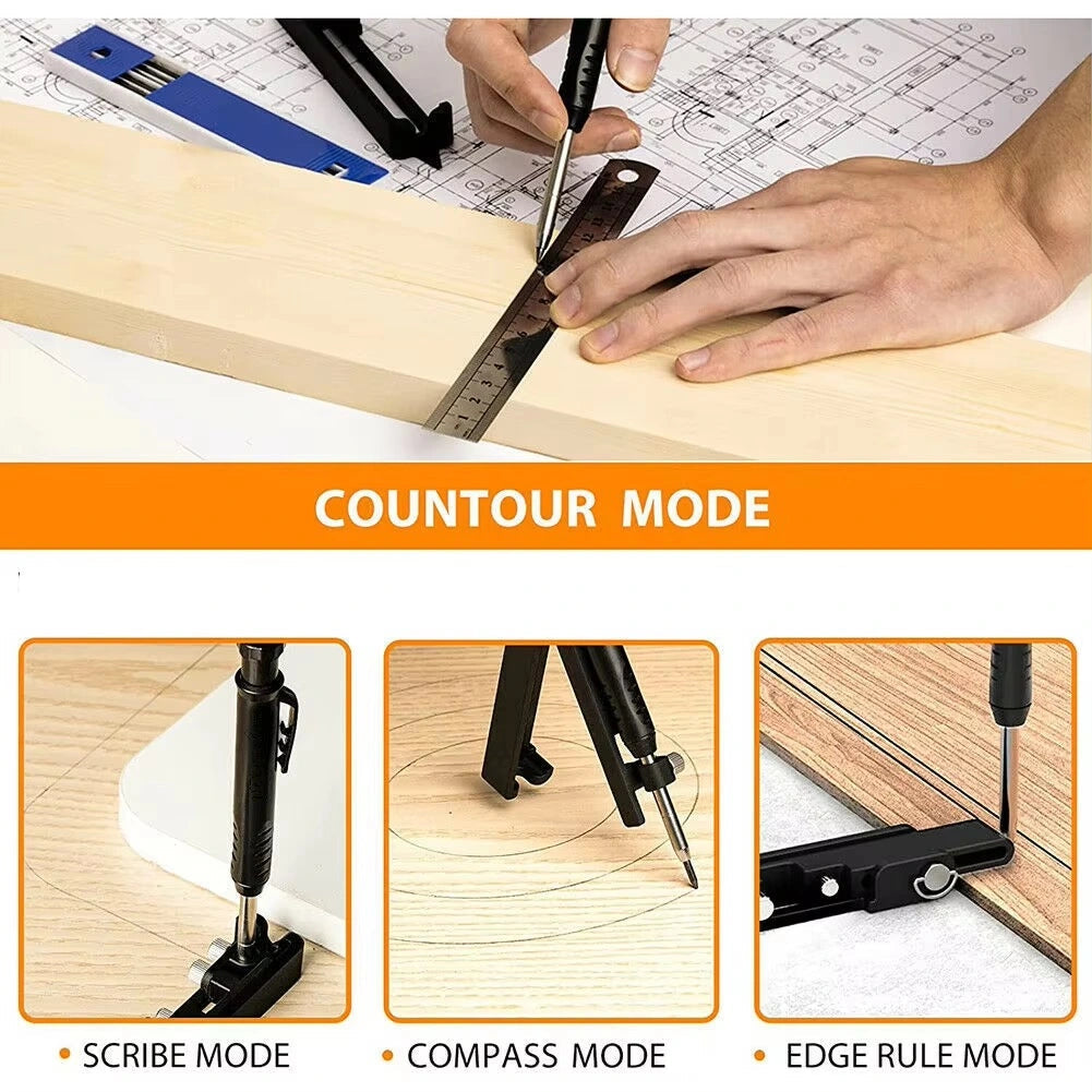 Multifunction Woodworking Scriber Compass Tool