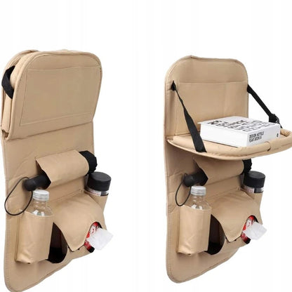 Multifunctional Car Seat Back Organizer with Foldable Table
