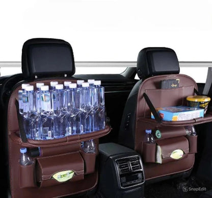 Multifunctional Car Seat Back Organizer with Foldable Table