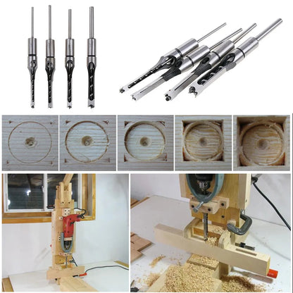 4-Piece t Square Hole Drill Bit Set